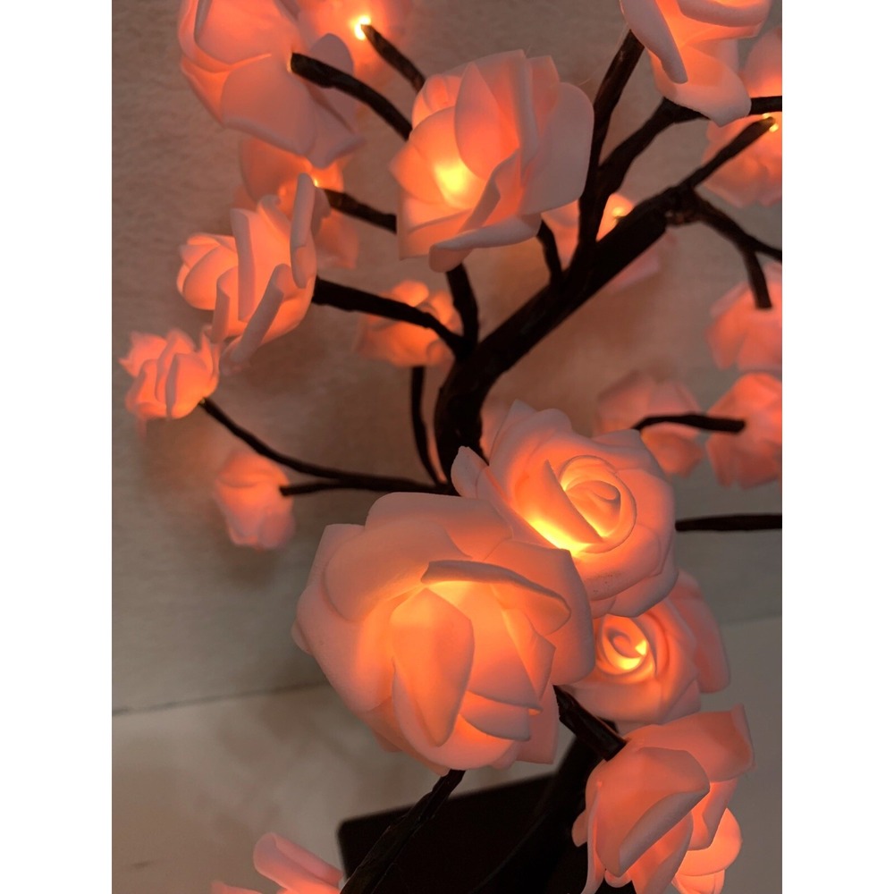 Pink Rose Flower Lamp USB Powered Light Up LED Tree Room Decoration Home Decor - Picture 3 of 8